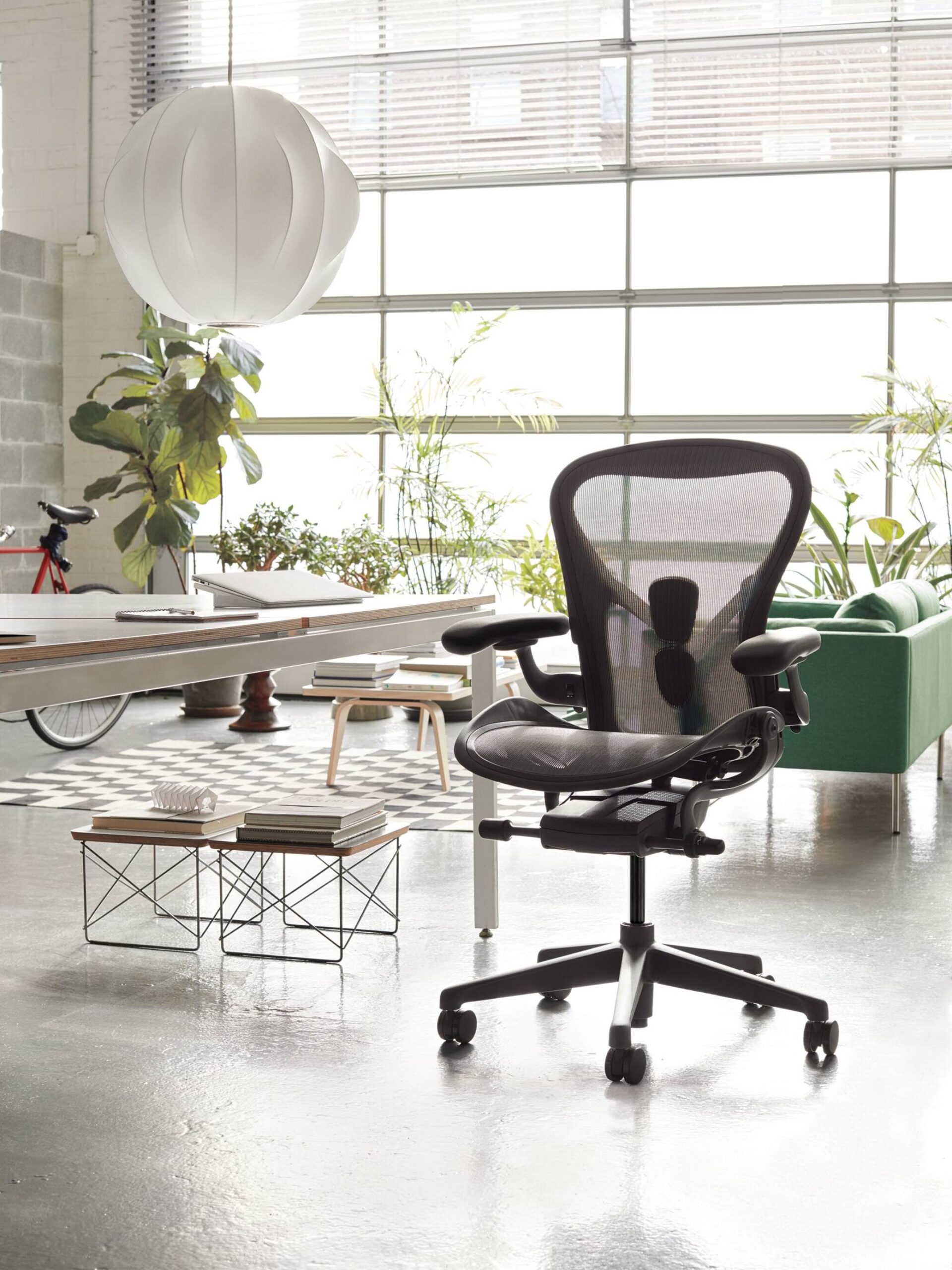 Herman Miller Aeron ergonomic office chair with mesh back and PostureFit lumbar support